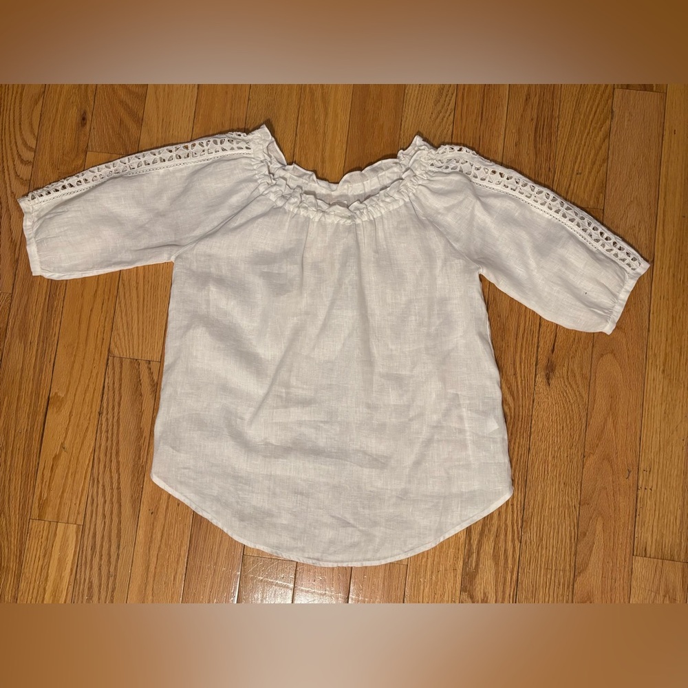 White Off-shoulder Gauze Top